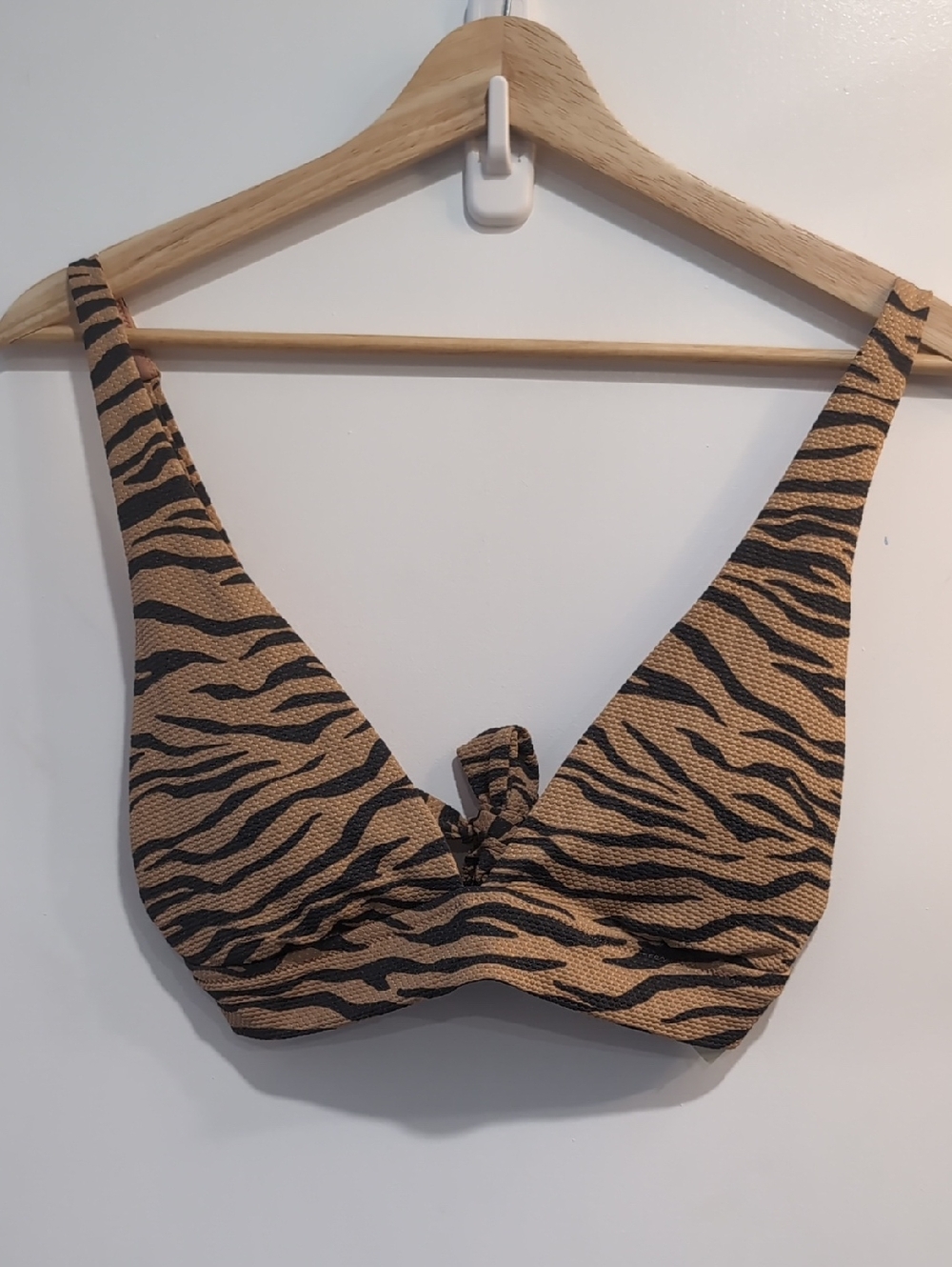 Aerie New Tiger Stripe Bikini Top - Tan and Black Size Medium